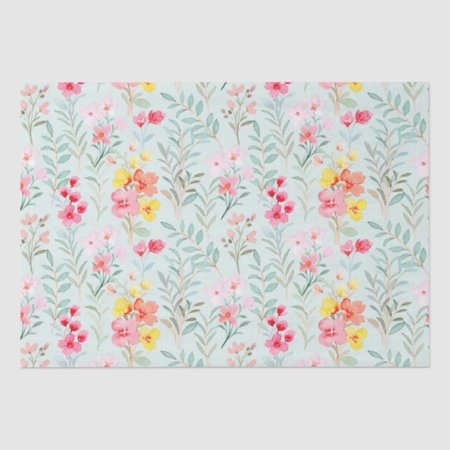 Papier Mousseline Papier tissulaire à motif floral (Recto)