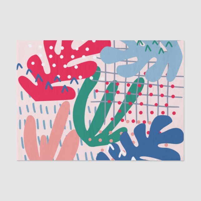 Papier Mousseline Papier Tissus Abstrait rose (Recto)