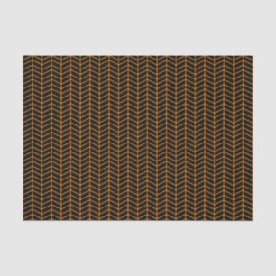 Papier Mousseline Papier tissus Chevron - Orange sur noir