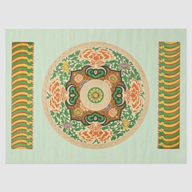 Papier Mousseline Papier Tissus de conception asiatique n° 1 (Recto)