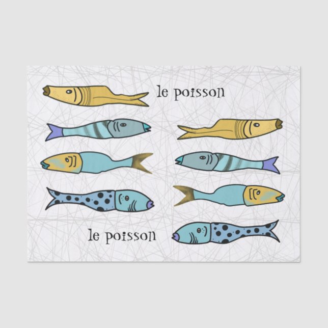 Papier Mousseline Papier Tissus de poisson français (Recto)