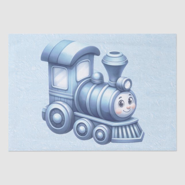 Papier Mousseline Papier Tissus du train bleu (Recto)