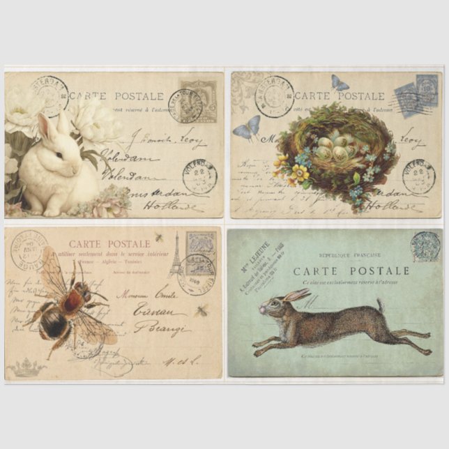 Papier Mousseline Papier Tissus pour cartes postales Paris (Recto)