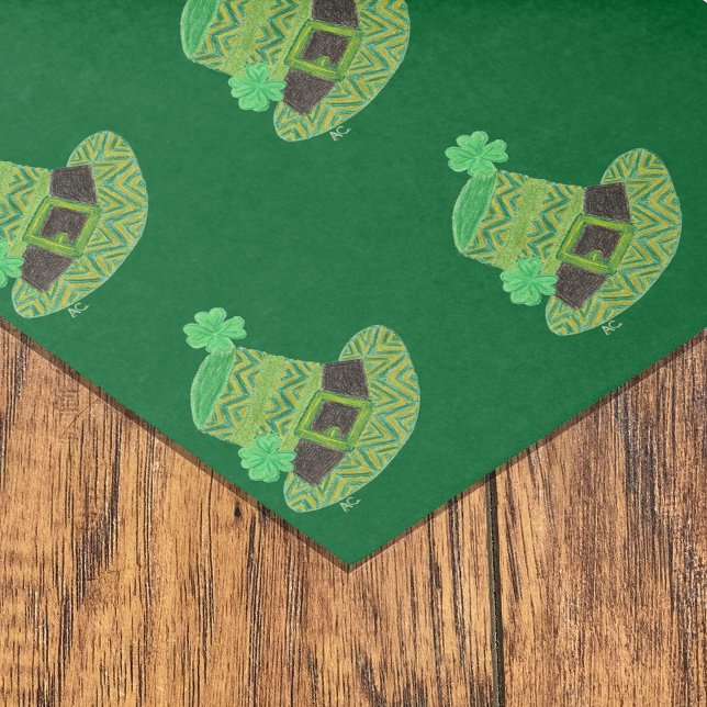 Papier Mousseline Papier vert casquette de chevron leprechaun (Créateur téléchargé)