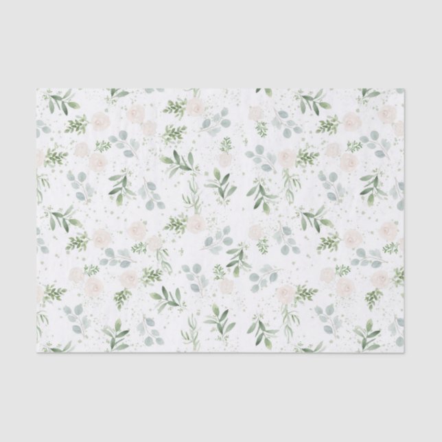 Papier Mousseline Papier vert et blanc (Recto)