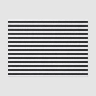 Papier Mousseline Papiers de soie de soie rayés blancs et noirs