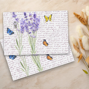 Papier Mousseline Papillon à l'aquarelle  Découpage Lavande 
