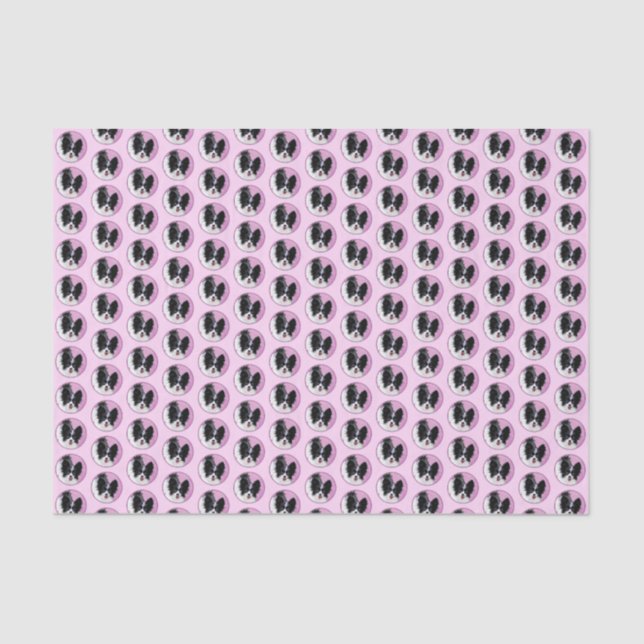 Papier Mousseline Papillon (blanc et noir) Peinture - Chien Art (Recto)