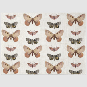 Papier Mousseline Papillon botanique Cottagecore Découpage Vintage