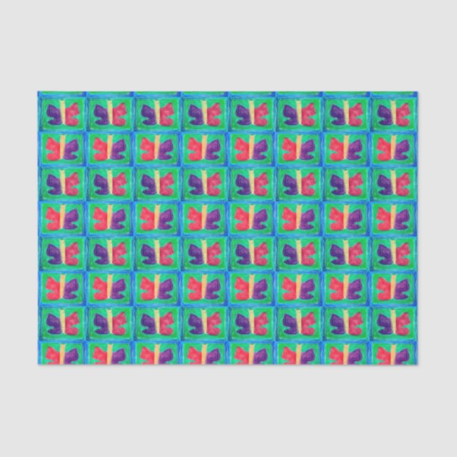 Papier Mousseline Papillon coloré | Filtres | Basique | (Recto)