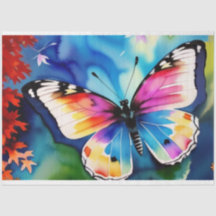 Papillon d'aquarelle multicolore rustique