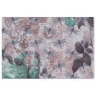 Papillon de Newsprint à libellules et à fleurs vio