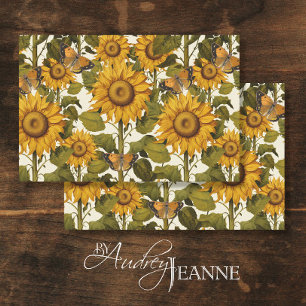 Papier Mousseline Papillon Fleur de tournesol automne Découpage blan