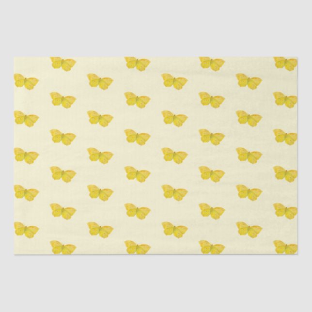 Papier Mousseline Papillon jaune Commun Brimstone Flying (Recto)