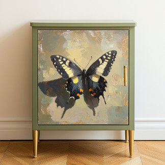 Papier Mousseline Papillon noir et jaune X3 Découpage