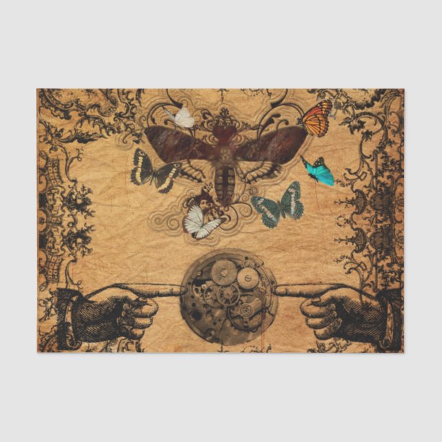 Papier Mousseline Papillon victorien grunge de Steampunk (Recto)