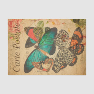 Papier Mousseline Papillons colorés vintages et papillons Moth Franç