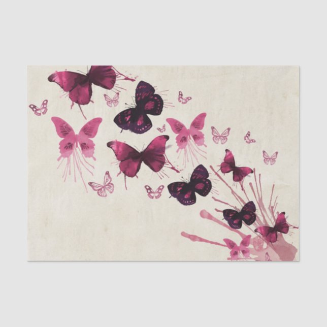 Papier Mousseline Papillons dans l'aquarelle (Recto)