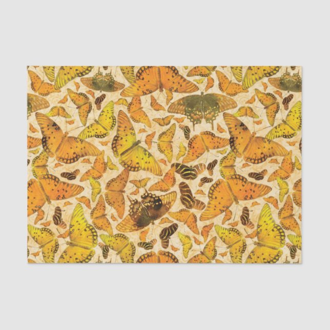 Papier Mousseline Papillons d'automne de Flutterby jaune-orange (Recto)
