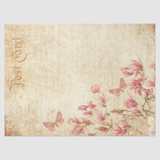 Papier Mousseline Papillons et fleurs de style victorien