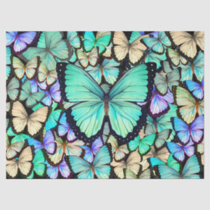 Papier Mousseline Papillons Pastel Collage Découpage