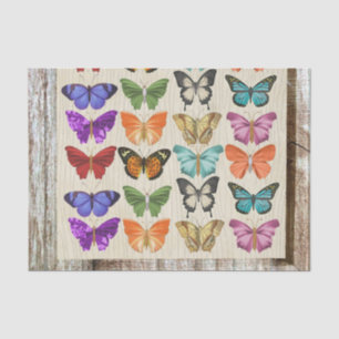 Papier Mousseline Papillons pastel vivement colorés