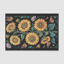 Papillons pourpres, Tall Sunflower et Monarch