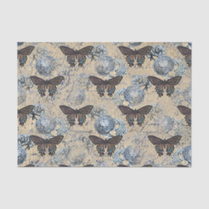 Papier Mousseline Papillons vintages Floral
