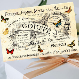 Papier Mousseline Papillons vintages sur Publicité Française, Découp