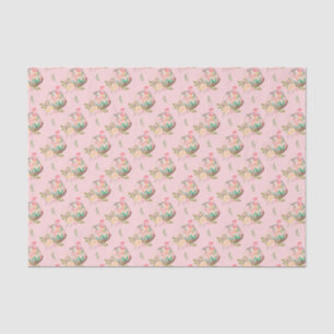 Papier Mousseline Pâques paniers sur Arrière - plan rose clair