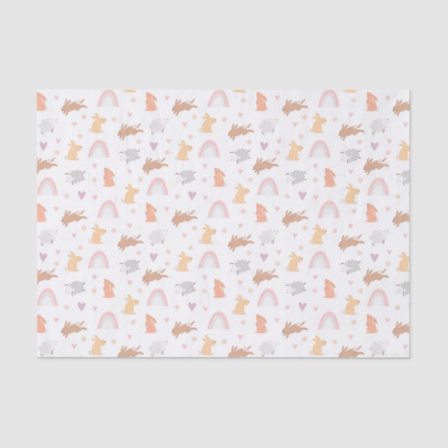 Papier Mousseline Pâques Printemps Anniversaire Bunny Motif (Recto)