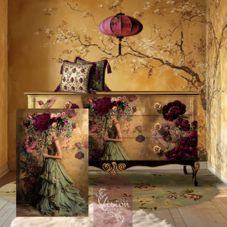 Papier Mousseline Parapluie Elegant Blooms Mode Portrait En Pied