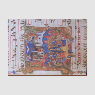 PAPIER MOUSSELINE PARCHEMIN CHORAL DE NOËL DE MUSIQUE AVEC DES