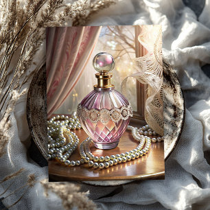 Papier Mousseline Parfum et perles vintages et roses victoriens