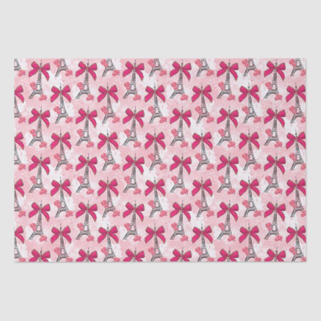 Papier Mousseline Paris Avec Un Bow (Recto)