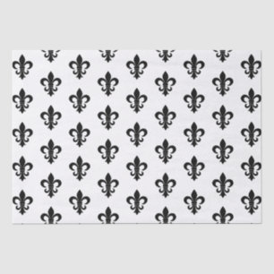 Papier Mousseline Paris Fleur de Lis Paris en noir et blanc