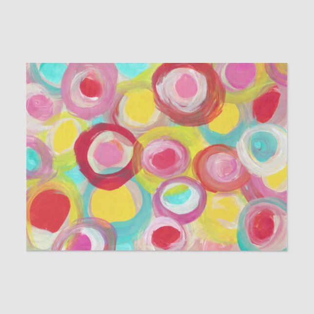 Papier Mousseline Partie abstraite de peinture de cercle d'art (Recto)