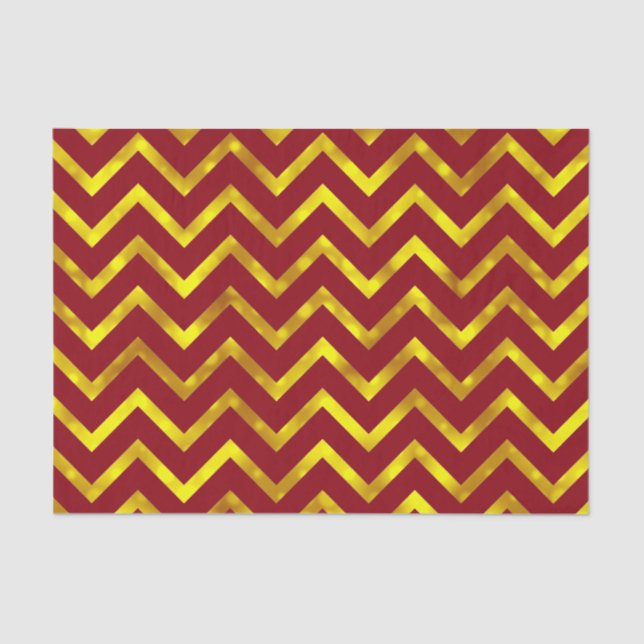 Papier Mousseline Partie élégante de chevron d'or de Bourgogne (Recto)