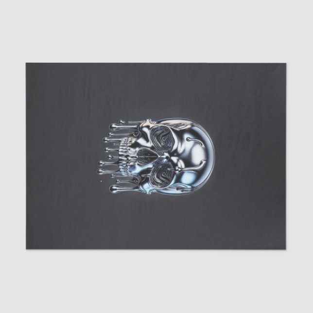 Papier Mousseline Partie Halloween Chrome Liquide Silver Driver Crân (Recto)