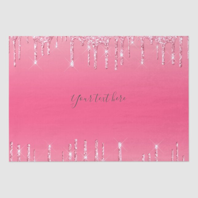Papier Mousseline Parties scintillant à goutte rose personnalisée Fi (Recto)