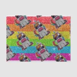 Papier Mousseline Parties scintillant arc-en-ciel Unicorn Sparkly LG