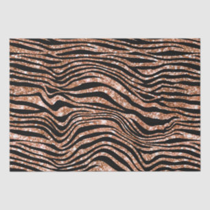 Papier Mousseline Parties scintillant Black Rose Gold Zebra
