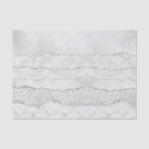 Papier Mousseline Parties scintillant blanche