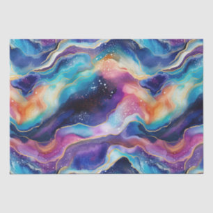 Papier Mousseline Parties scintillant d'agate arc-en-ciel moderne et