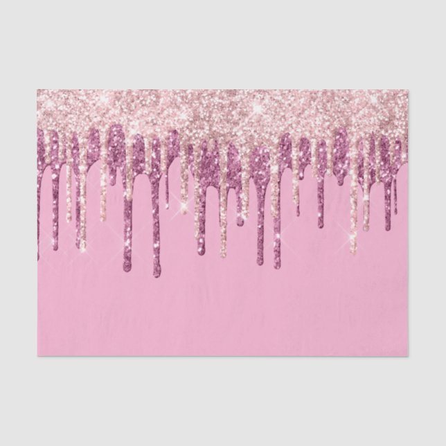 Papier Mousseline Parties scintillant de crème glacée rose (Recto)