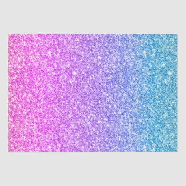 Papier Mousseline Parties scintillant de dégradé rose et turquoise (Recto)