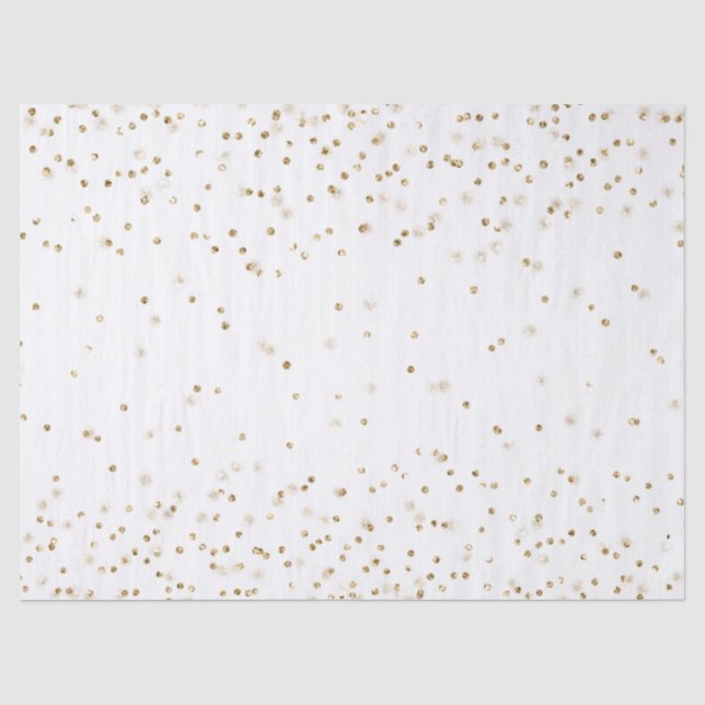 Papier Mousseline Parties scintillant d'or blanc confetti étincelant (Recto)
