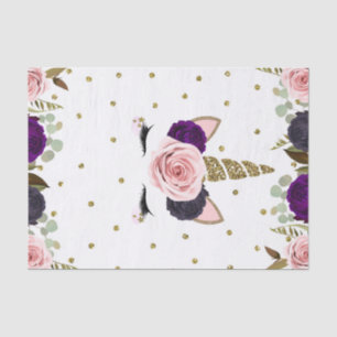 Papier Mousseline Parties scintillant d'or en glam floral foncé Unic