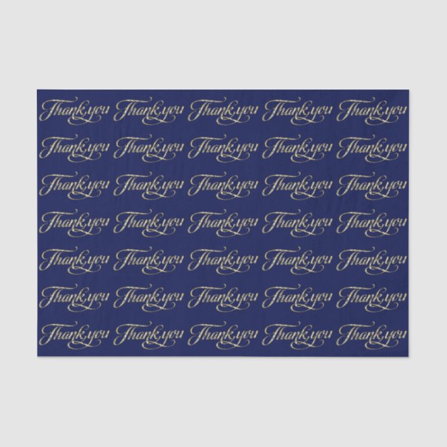 Papier Mousseline Parties scintillant D'Or Faux Et Motif De Merci Bl (Recto)