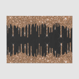 Papier Mousseline Parties scintillant d'or noir goutte à goutte girl